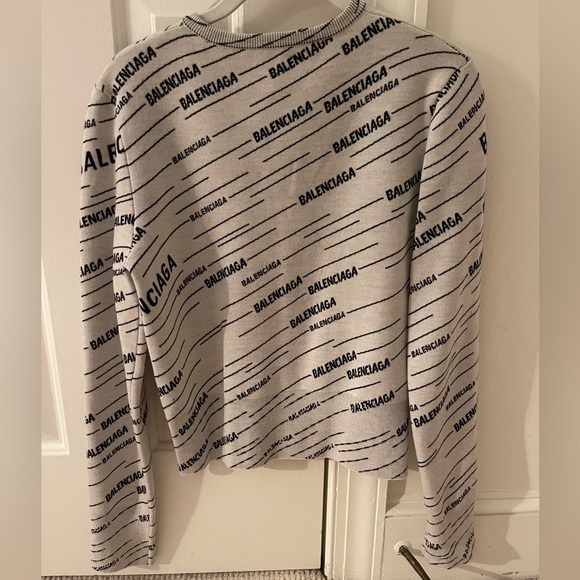 Balenciaga grey/black fitted button-up cardigan! Sz L - Picture 3 of 7